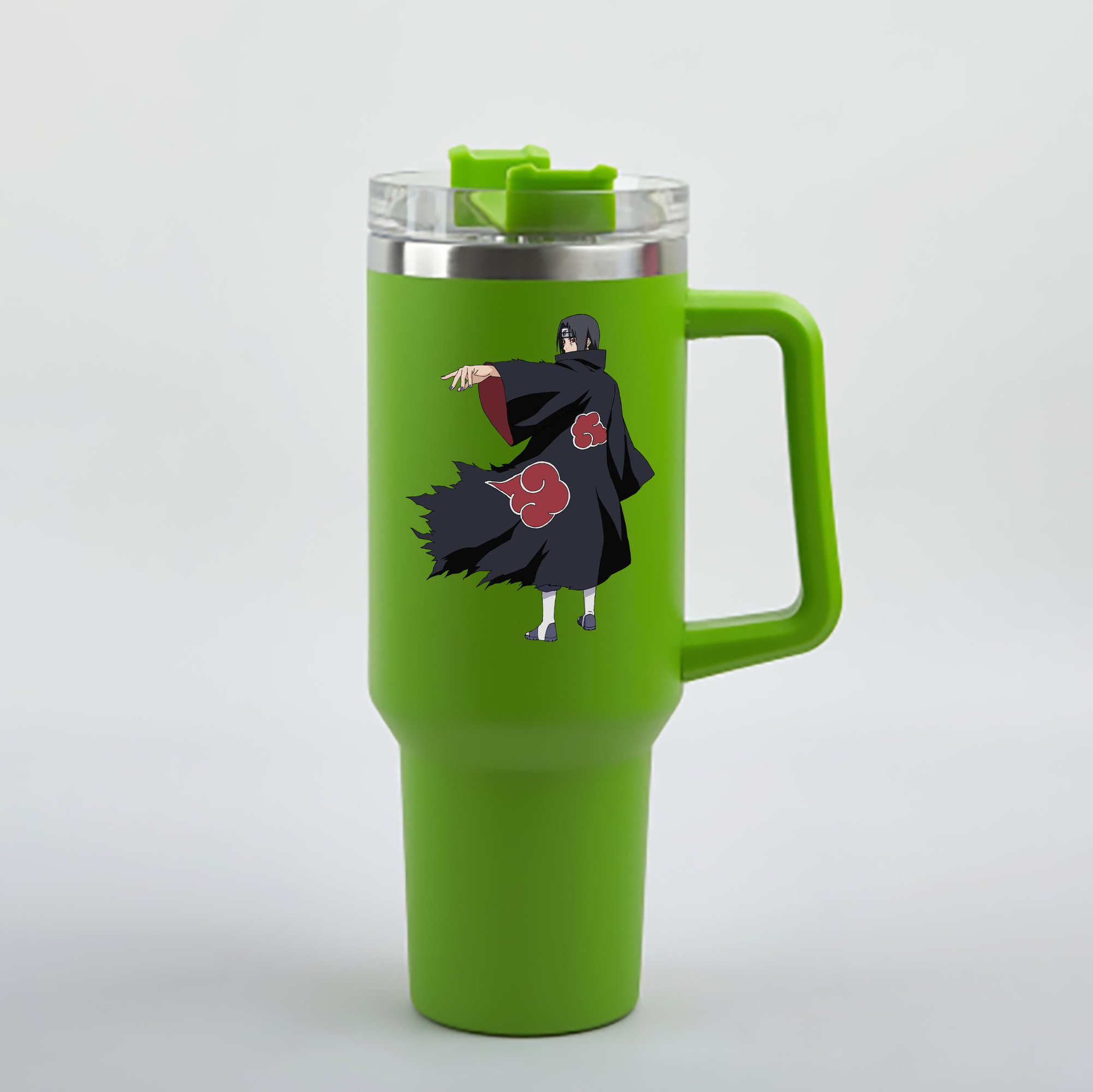 （画像用） NARUTO -ナルト- うちは イタチ Uchiha Itachi 1200mL車用タンブラー - クリスタルステッカー（プラスチックストロー付き）